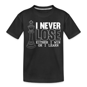 Schachspieler, Ich Verliere Nie, Schach - Kinder Premium Bio T-Shirt - Schwarz - Vorne