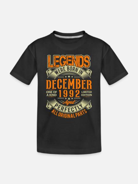 1992 Dezember Geburtstag Legende - Kinder Premium Bio T-Shirt - Schwarz