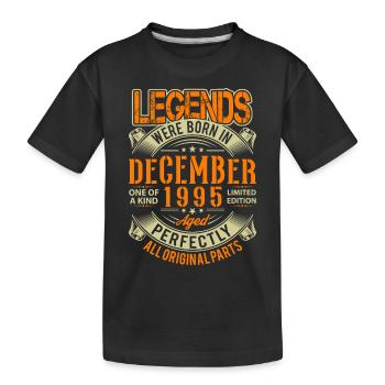 1995 Décembre Birthday Legend - T-shirt bio Premium Enfant - noir - Devant