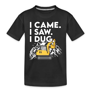 Lustiges Minibagger Geschenk - Kinder Premium Bio T-Shirt - Schwarz - Vorne
