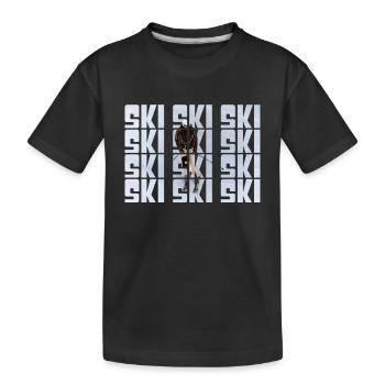 Ski - Kinder Premium Bio T-Shirt - Schwarz - Vorne