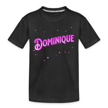 Nom Dominique personnalisé - T-shirt bio Premium Enfant - noir - Devant