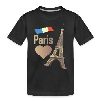 Paris - Kids' Premium Organic T-Shirt - black - Front