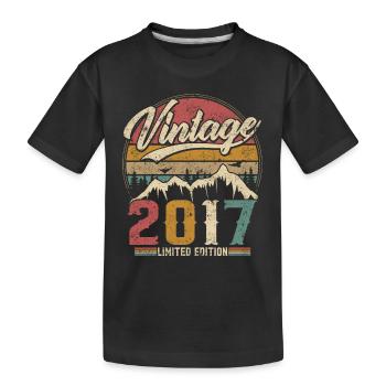 Vintage 2017 Limited Edition Geburtstagsgeschenk - Kinder Premium Bio T-Shirt - Schwarz - Vorne
