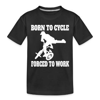 Fahrrad Mountainbike Radeln Fahrradtour Radfahren - Kinder Premium Bio T-Shirt - Schwarz - Vorne