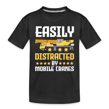 Drôle de grutier mobile - T-shirt bio Premium Enfant - noir - Devant