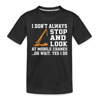 Amateurs de grues mobiles - T-shirt bio Premium Enfant - noir - Devant