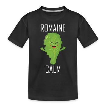 Vegan Gardening Quote Salad Romaine Calm - Kids' Premium Organic T-Shirt - black - Front