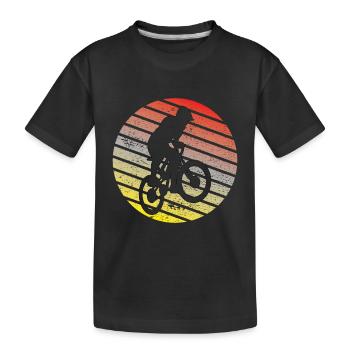 Radeln Mountainbike Fahrrad Radfahren Fahrradtour - Kinder Premium Bio T-Shirt - Schwarz - Vorne