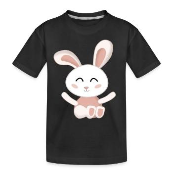 Lapin Blanc cute rose - T-shirt bio Premium Enfant - noir - Devant