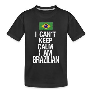 Je ne peux pas rester calme Je suis brésilien - T-shirt bio Premium Enfant - noir - Devant