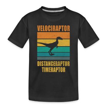 Velociraptor Distanceraptor Timeraptor Dinosaure - T-shirt bio Premium Enfant - noir - Devant