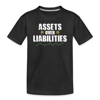 Assets Over Liabilities Funny Accounting CPA Pun - Kids' Premium Organic T-Shirt - black - Front