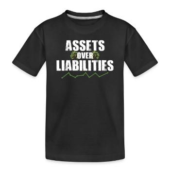 Assets Over Liabilities Funny Accounting CPA Humor - Kids' Premium Organic T-Shirt - black - Front