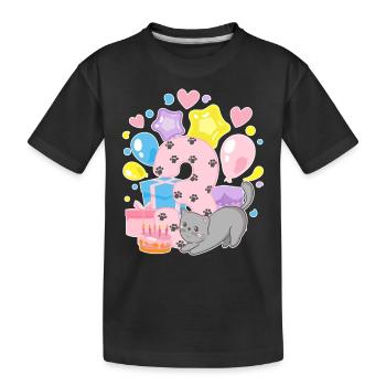 Birthday Shirt Kitten Finally 3 Years Girl - Kids' Premium Organic T-Shirt - black - Front