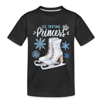 Patins à glace, Patinage, Dicton-Princesse - T-shirt bio Premium Enfant - noir - Devant