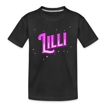 Nom Lilli personnalisé - T-shirt bio Premium Enfant - noir - Devant