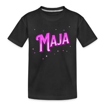 Maja Namen personalisiert - Kinder Premium Bio T-Shirt - Schwarz - Vorne
