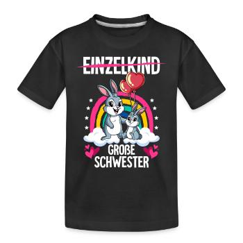 Ich werde Große Schwester Hasen - Kinder Premium Bio T-Shirt - Schwarz - Vorne