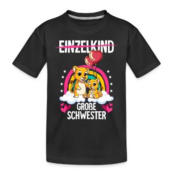 Ich werde Große Schwester Löwen - Kinder Premium Bio T-Shirt - Schwarz - Vorne