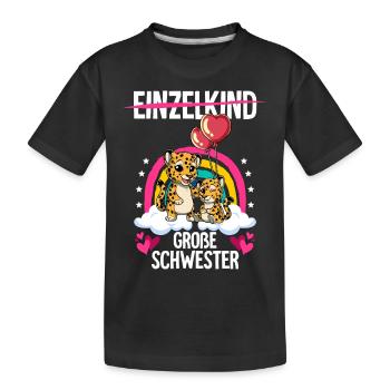 Ich werde Große Schwester Leoparden - Kinder Premium Bio T-Shirt - Schwarz - Vorne
