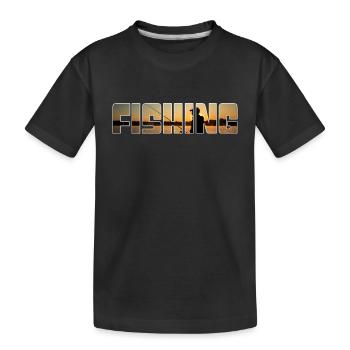 Angeln - Kinder Premium Bio T-Shirt - Schwarz - Vorne