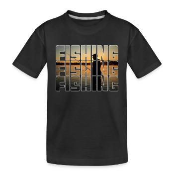 Angeln - Kinder Premium Bio T-Shirt - Schwarz - Vorne