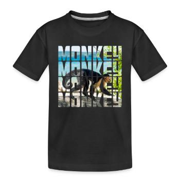 Monkey - Kids' Premium Organic T-Shirt - black - Front