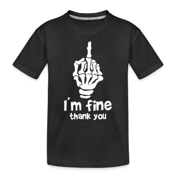 Majeur Os JE VAIS BIEN MERCI - T-shirt bio Premium Enfant - noir - Devant