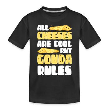 Gouda fromage | Fromages amateurs de fromages cadeau - T-shirt bio Premium Enfant - noir - Devant