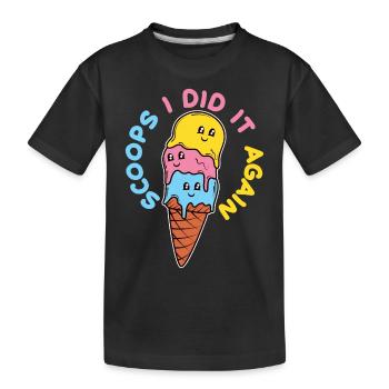Eiscreme logo Sommer Softeis Geschenkidee - Kinder Premium Bio T-Shirt - Schwarz - Vorne