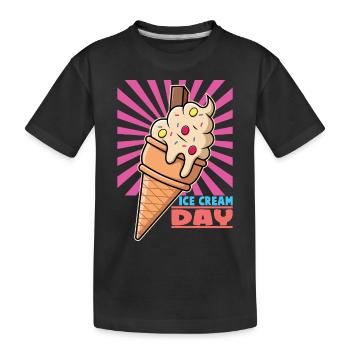 Eiscreme logo Sommer Softeis Geschenkidee - Kinder Premium Bio T-Shirt - Schwarz - Vorne