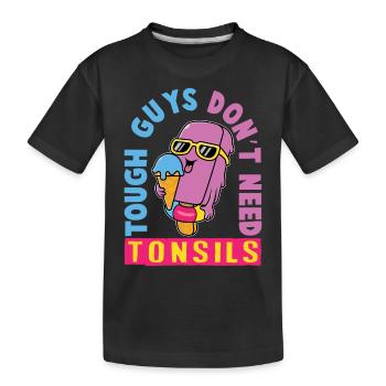 Eiscreme logo Sommer Softeis Geschenkidee - Kinder Premium Bio T-Shirt - Schwarz - Vorne
