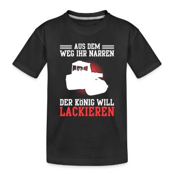 Asphaltbauer aus dem Weg Straßenbauer - Kinder Premium Bio T-Shirt - Schwarz - Vorne