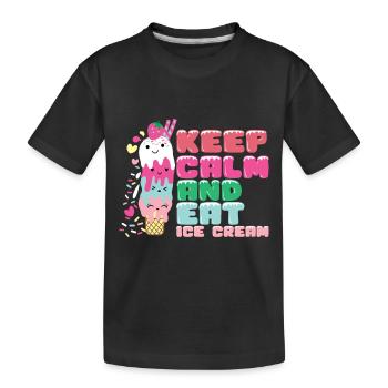 Eiscreme logo Sommer Softeis Geschenkidee - Kinder Premium Bio T-Shirt - Schwarz - Vorne