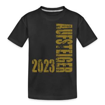 Aufsteiger 2023 Aufstiegstrikot - Kinder Premium Bio T-Shirt - Schwarz - Vorne