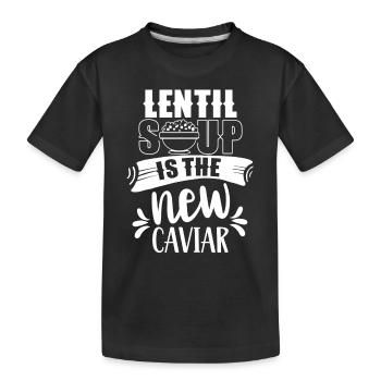 La soupe aux lentilles est la nouvelle lentille aux lentilles caviar - T-shirt bio Premium Enfant - noir - Devant