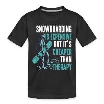 Le snowboard est moins cher que le snowboarder thérapeutique - T-shirt bio Premium Enfant - noir - Devant