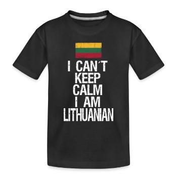 Je n’arrive pas à garder mon calme, je suis lituanien - T-shirt bio Premium Enfant - noir - Devant