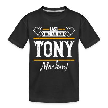 Tony Geschenkidee Geschenk Geburtstag - Kinder Premium Bio T-Shirt - Schwarz - Vorne