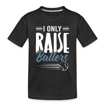 Raise Ballers Baseball - Kids' Premium Organic T-Shirt - black - Front
