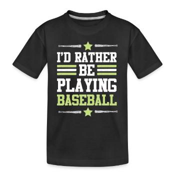 baseball spiel - Kinder Premium Bio T-Shirt - Schwarz - Vorne