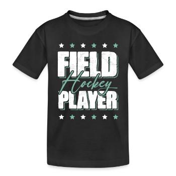 Field hockey players - Kids' Premium Organic T-Shirt - black - Front