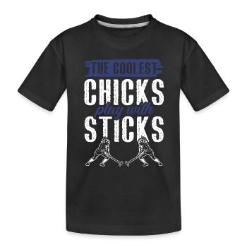 Feldhockey chicks - Kinder Premium Bio T-Shirt - Schwarz - Vorne