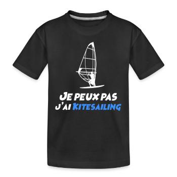 Je peux pas j'ai Kitesailing - T-shirt bio Premium Enfant - noir - Devant