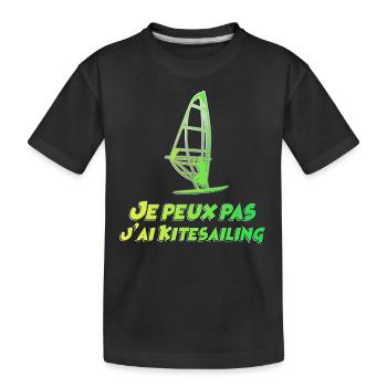 Je peux pas j'ai Kitesailing - T-shirt bio Premium Enfant - noir - Devant