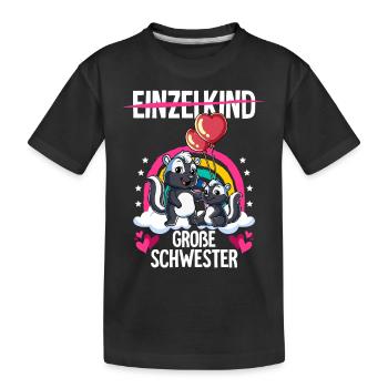 Ich werde Große Schwester Stinktier - Kinder Premium Bio T-Shirt - Schwarz - Vorne