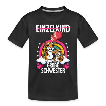 Ich werde Große Schwester Tiger - Kinder Premium Bio T-Shirt - Schwarz - Vorne