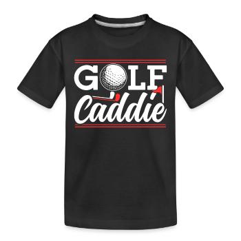 Golf Caddie Golfer Golfing profession - Kids' Premium Organic T-Shirt - black - Front