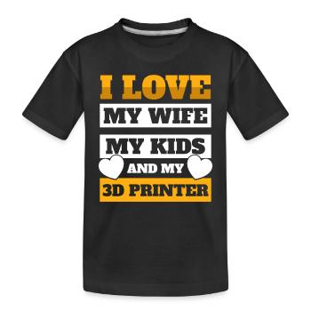 3D printing machine 3D printer - Kids' Premium Organic T-Shirt - black - Front